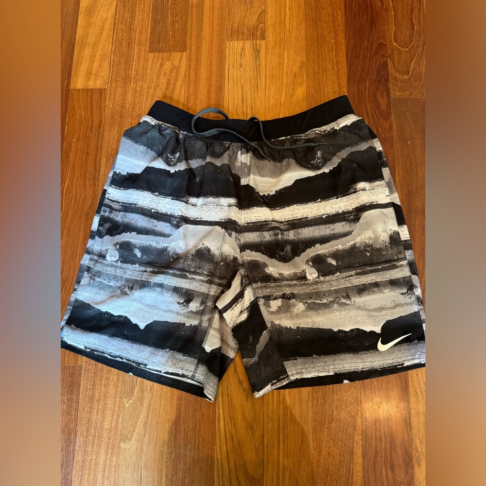 Men’s Nike shorts size XL black and white with compression shorts under